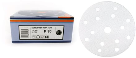 Veba Schuurschijf Klitteband 150mm 14+1 Gat - 50 Stuks - Maat: P80