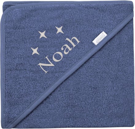 Badcape uni line - silk blue  - met GRATIS geborduurde naam