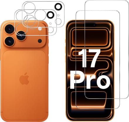 Screenprotector geschikt voor iPhone 17 Pro - 2 stuks Beschermglas van glas Transparante glazen schermbeschermfolie + 2 stuks Camera Protector