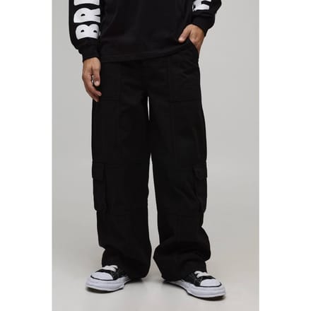 Baggy Fit Vintage Overdye Cargo Trouser | Black | Size Medium