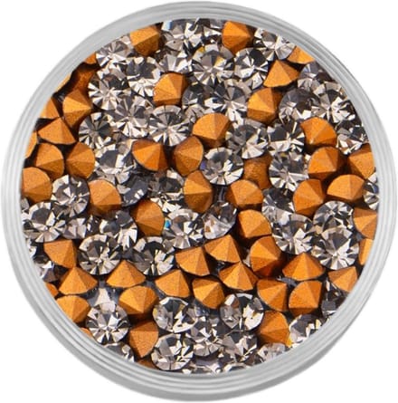 Quiges RVS Verwisselbare Mini Munt met Zirkonia Stenen Transparant/Goud - SLSRC025