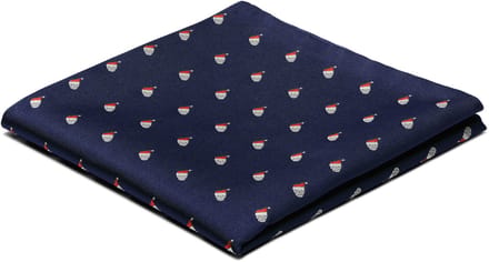 Marineblauwe Kerstpochet met Schedelmotief