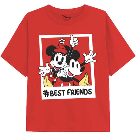 Disney Meisjes Bestfriends Mickey & Minnie Mouse T-Shirt (Rood)