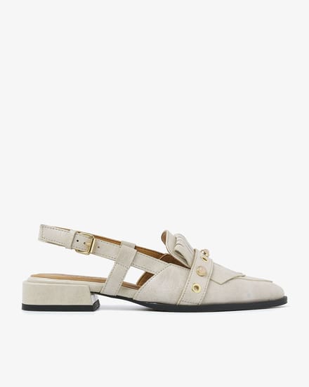 VIA VAI Jazz Tammi Slingbacks dames - Leer - Beige - Maat 42