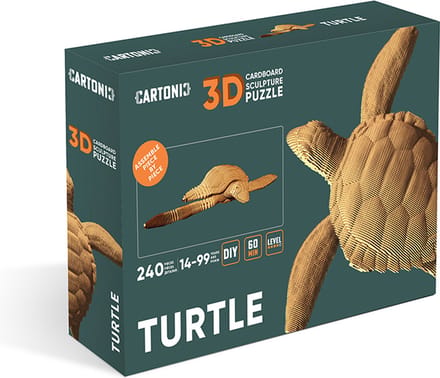 CARTONIC- Turtle- 3D Puzzel-Schildpad- Puzzel-DIY- Creatief- Karton- Kinderen en volwassen- 3D- puzzel-Schildpad