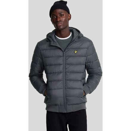 Lyle & Scott merk gunmetal grijs gewatteerd jack met capuchon
