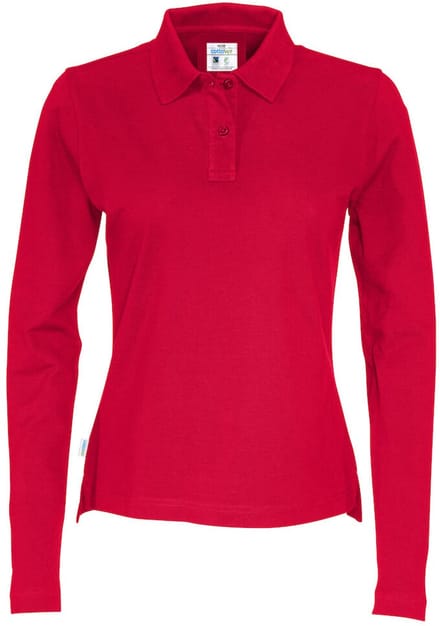 Cottover POLO PIQUE LONG SLEEVE LADY - GOTS GECERTIFICEERD 141017 - Rood - M