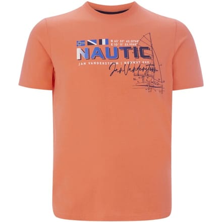 Jan Vanderstorm herren T-Shirt - 64/66 - lichtoranje - Plus Size