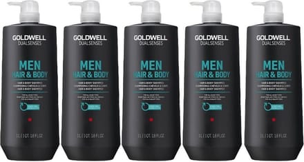 5x Goldwell Dualsenses Men Hair & Body Shampoo 1000ml