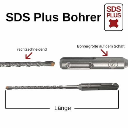 SDS Plus Hamerboor 10mm, 600mm, 4-snijder, betonboor