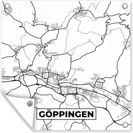 Tuindoek Plattegrond - Göppingen - Kaart - Stadskaart - 100x100 cm
