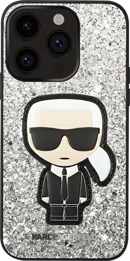 Karl Lagerfeld KLHCP14XGFKPG iPhone 14 Pro Max 6.7 "hardcase silver / silver Glitter Flakes Ikonik