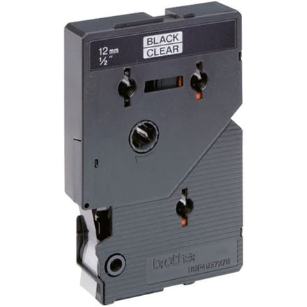 Brother TC-101 Labeltape Kunststof Tapekleur: Transparant Tekstkleur: Zwart 12 mm 7.7 m