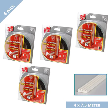 Ellen tochtband - K-profiel - 9 x 3 mm - 30 mtr - wit