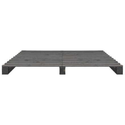 vidaXL - Bedframe - pallet - massief - grenenhout - grijs - 140x200 - cm