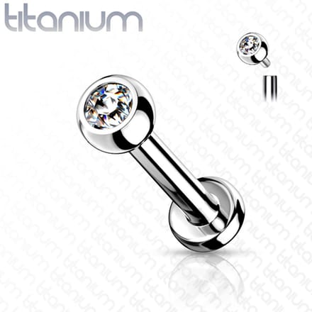 Piercing titanium studs intern schroefdraad 1.2x6x3 - zilver - LMPiercings