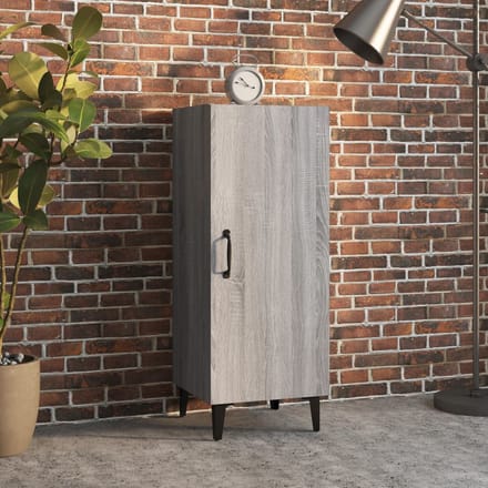 vidaXL Dressoir 34,5x34x90 cm bewerkt hout grijs sonoma eikenkleurig