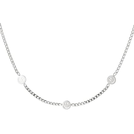 Ketting Smilies - Yehwang - Schakelketting - One size - Zilver