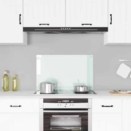 vidaXL - Spatscherm - keuken - 80x50 - cm - gehard - glas - melkwit