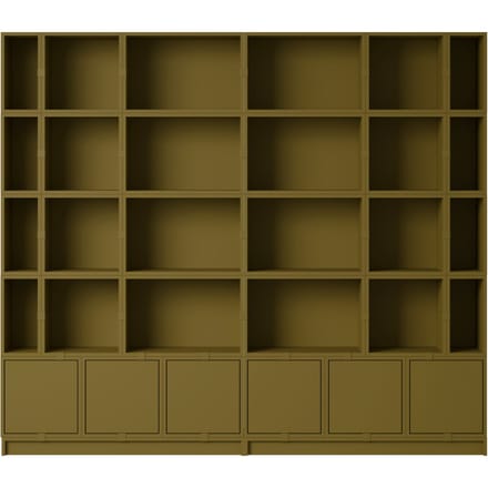 Muuto Stacked Storage Bookcase Configuratie 1 - brown green