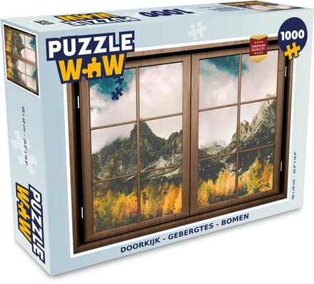 Puzzel Doorkijk - Berg - Boom - Legpuzzel - Puzzel 1000 stukjes volwassenen