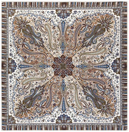 ROECKL sjaal Paisley Mirage 90x90 Multi Beige veelkleurig
