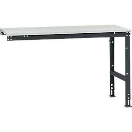 Manuflex aanbouwtafel UNIVERSAL Standaard, 1500 x 800 mm, melamine lichtgrijs, antraciet