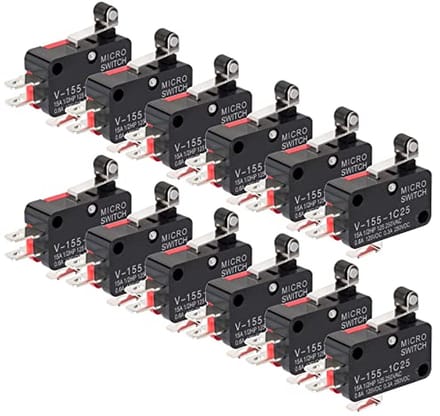 12 Stuks Micro Eindschakelaar SPDT Korte Scharnier Roller Hendel Arm voor Arduino