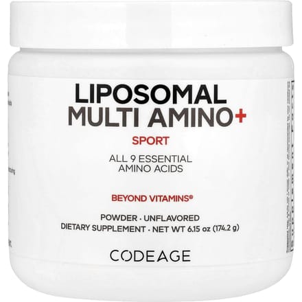 Codeage, Liposomale Multi Amino+ Poeder, Sport, Zonder smaak, 6.15 oz (174.2 g)