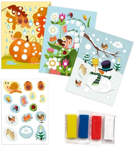 Boetseerklei en Stickers 'Seizoenen'