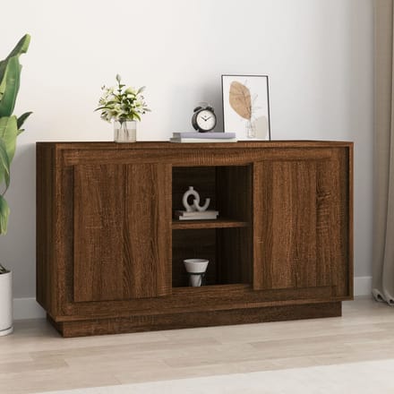 vidaXL - Dressoir - 102x35x60 - cm - bewerkt - hout - bruin - eikenkleur