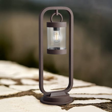 TRIO SAMBESI - Paal - Roestkleur - excl. 1x E27 4W - Schemeringsensor - Buitenverlichting - IP44