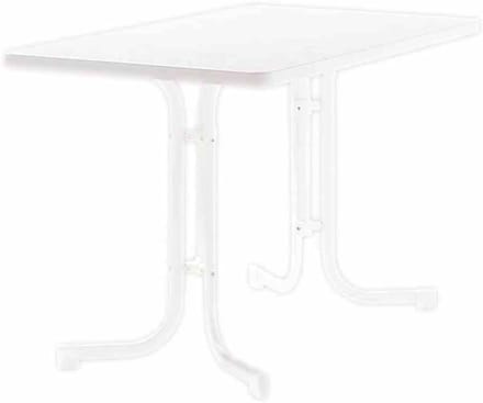 Boulevard Klaptafel 115 x 70 cm - Weerbestendig, Slagvast, Wit Stalen Buisframe
