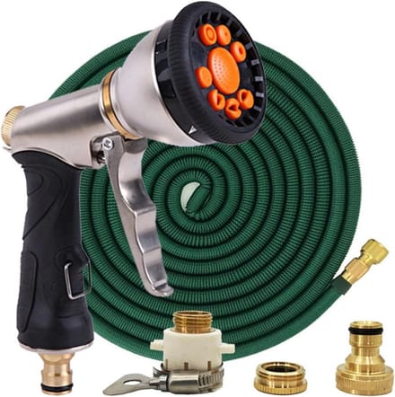 Tuinslang Set - Flexibele Waterslang - Tuin Water Geven - Automatisch Ingetrokken - 75 Meter - Groen