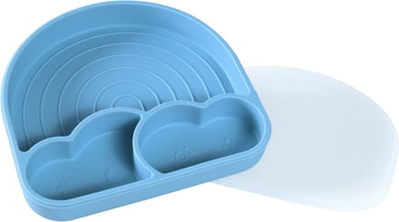 Sproudsy Kinderbord Clouds – Zuignap – Kinderservies - Baby – Misty Blue