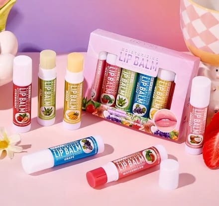 Lip Balm Set 6-Delig – Hydraterende Lippenbalsem – Fruit Smaken – Verzorgend & Beschermend