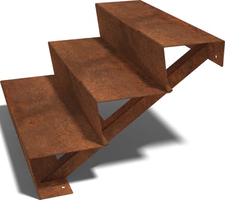 Cortenstaal tuintrap - 3-trede - 72 x 80 x 51 cm - MySteel
