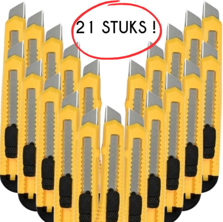 S4D® - Stanleymessen - Afbreekmes - Snijmes - Werkmes - Breekmes - 18 MM - Set 21 STUKS !