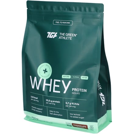 The Green Athlete Whey Protein Isolate Chocolate 750 Poeder