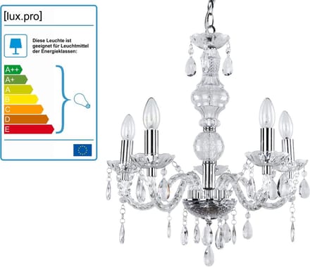 [lux.pro]® Kroonluchter 5-armig-5xE14-chroom