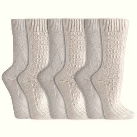 Gebreide sokken | Noble Classic | Alpacawol | Dames & Heren | Wit | 6 paar