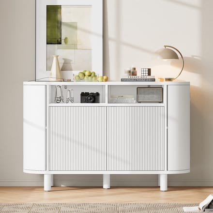 Dressoir - Modern - Met Opbergruimte En Verstelbare Voeten - Hout - Wit