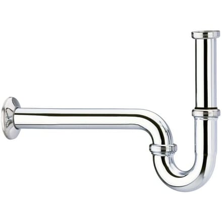 Hansgrohe Sifon 1.1/4inch - met rozet - inclusief muurbuis - messing chroom