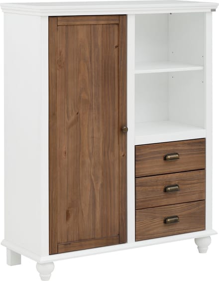 Hanna-Highboard - Wit/Natuur