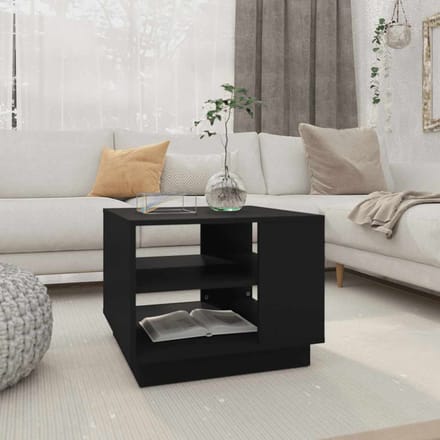 vidaXL - Salontafel - 55x55x43 - cm - bewerkt - hout - zwart