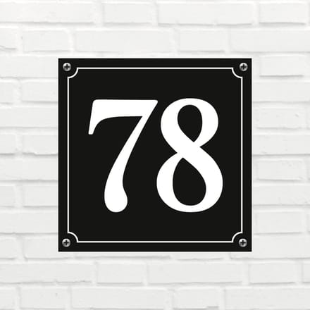 Huisnummerbord Mat zwart Deluxe - Nummer 78 - incl. bevestiging