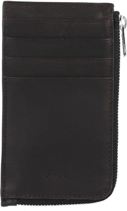 BREE Kaarthouder Oxford SLG 140 Zipper Card Holder Dark Brown Bruine