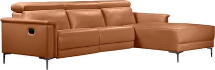 Lund-3Zitsbank - 1 Handmatige Relax - Cognac PU