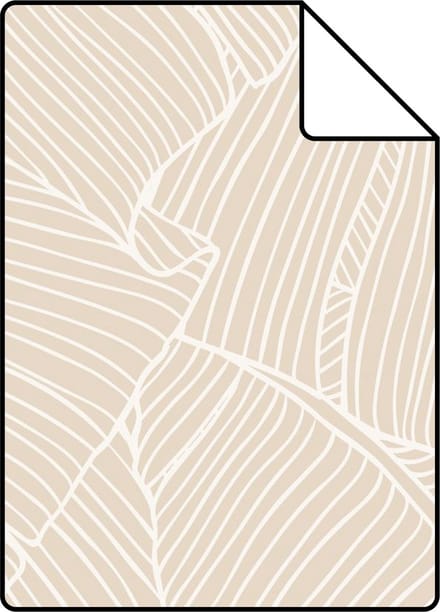 Proefstaal ESTAhome behang bladeren beige - 26.5 x 21 cm - 130931-S