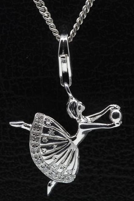 Zilveren Ballerina hanger én bedel